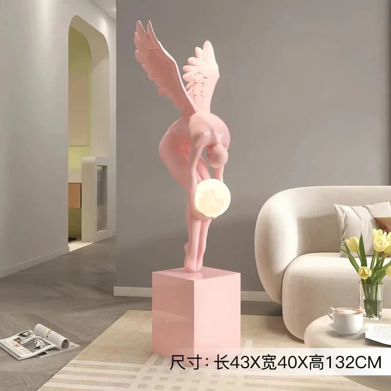 Décor à la maison aile Figure modèle Sculpture salon ornements lumineux grande Statue moderne Style