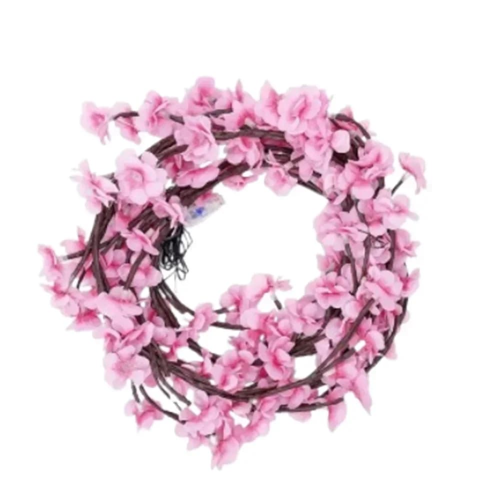 Fleur de cerisier saule vigne brindille décor guirlande noël intérieur maison mur porte cerise LED b
