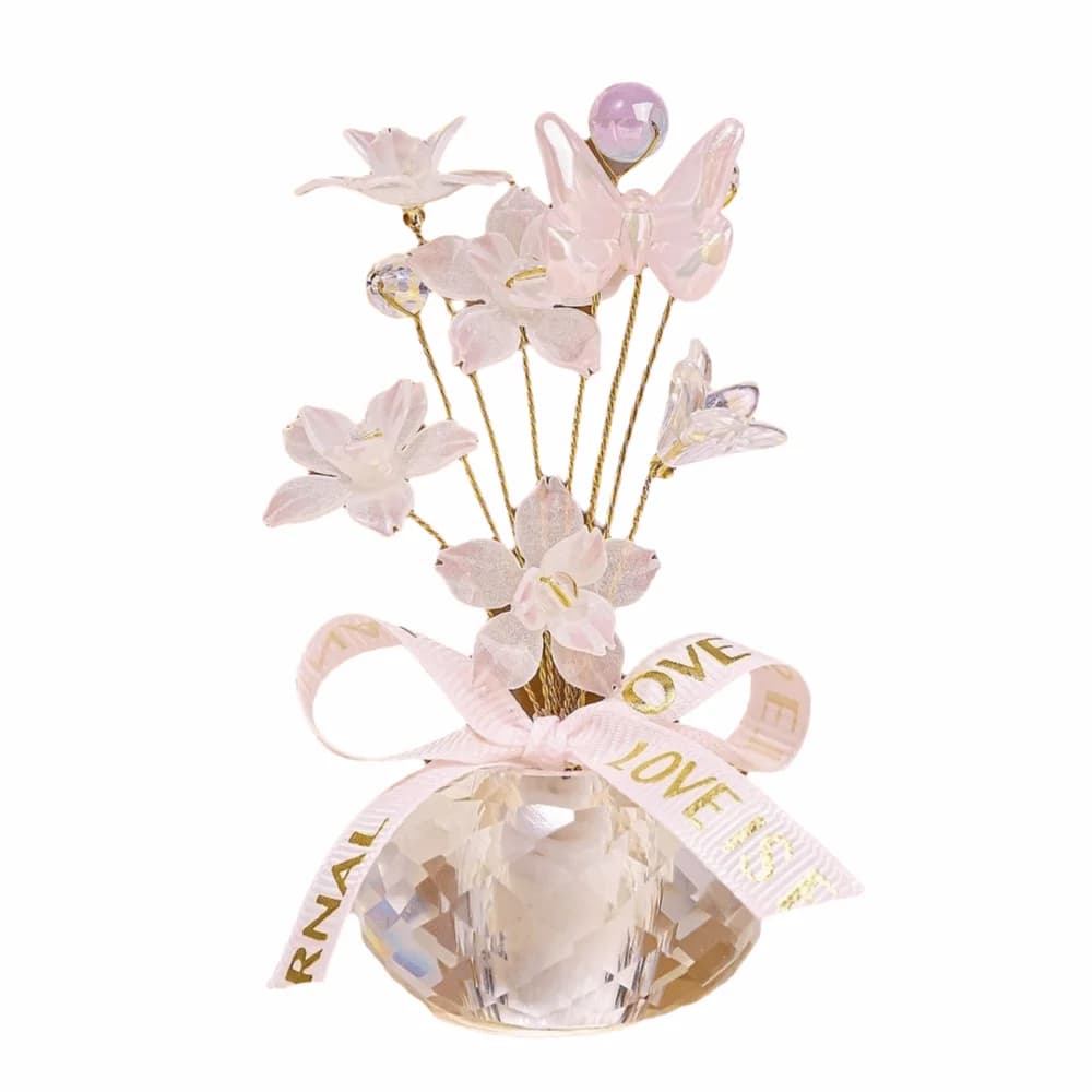 Mini fleurs en verre de cristal créatives, fleurs colorées en forme de fleurs, décoration intérieure