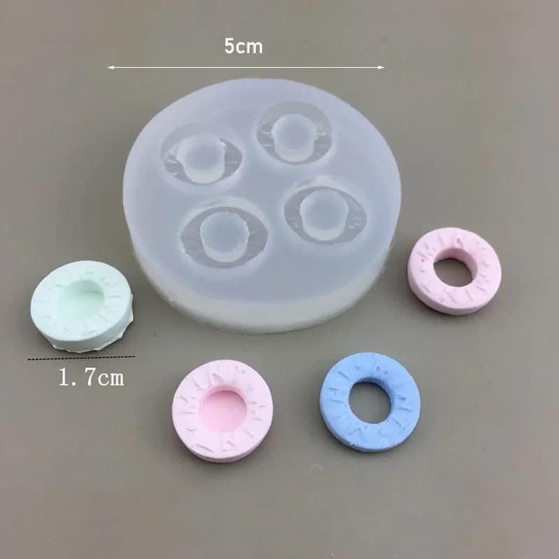 Mini moule à bougie en Silicone en forme de fromage, beignets, chocolat, Fondant, Mousse, gâteau, pâ