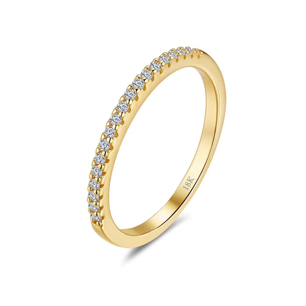 Lumira – bague en or 100% 18 carats pour femmes, exquise, simple rangée, avec pierre Moissanite, à l