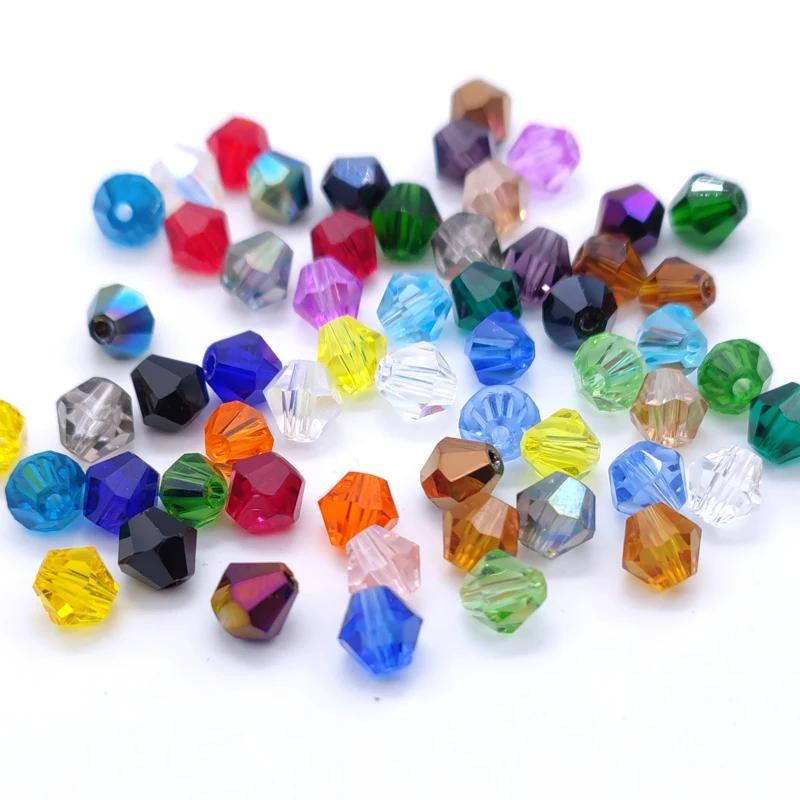 Perles en cristal bicone rouge foncé